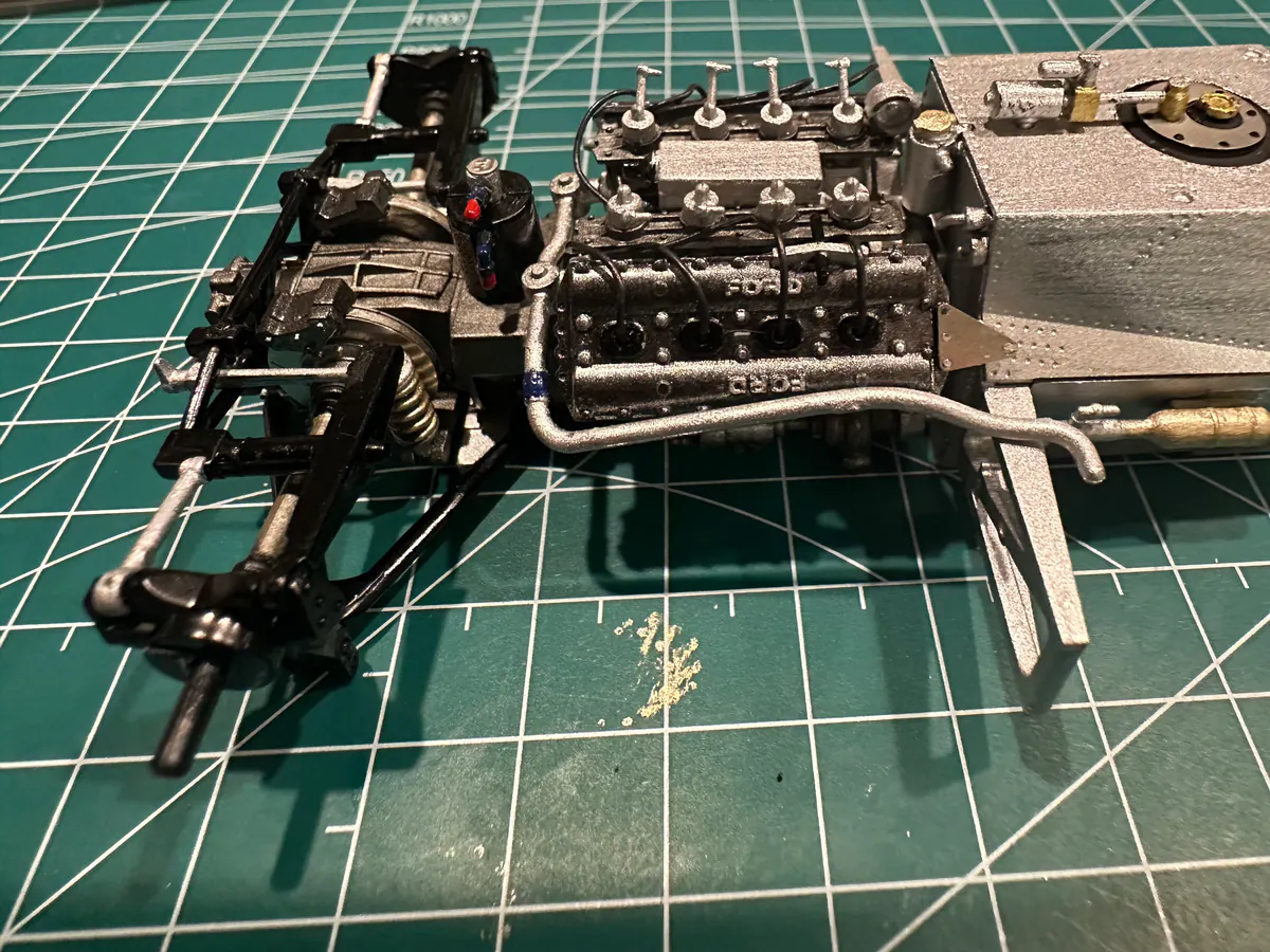 The DFV and rear suspension from above.